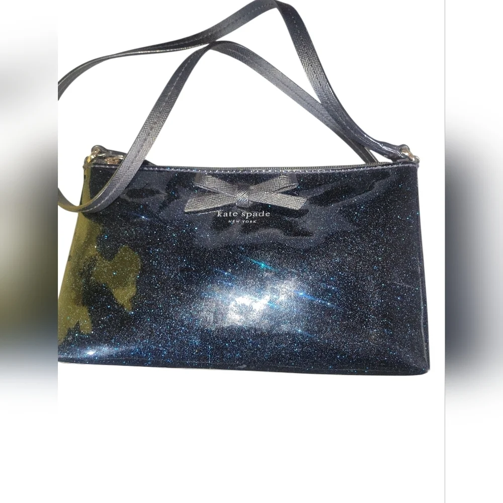 Kate Spade New York Amy Mavis Street Navy Glitter Vinyl Women's Crossbody Bag